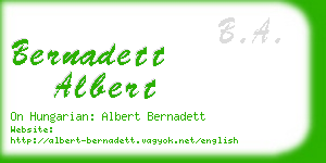 bernadett albert business card